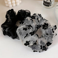 2pcs Floral Scrunchie Ponytail Holder