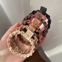 5pcs Braided Hair Elastics Ties Scrunchie Ponytail Holder