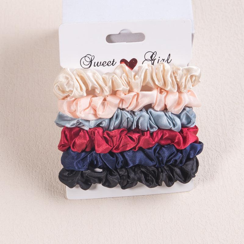 6pcs Satin Hair Scrunchies Elastic Silk Hair Bands Multicolor Hair Tie