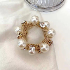 Faux Pearl Hair Ties Rhinestone Elastic Scrunchies Hair Accessories