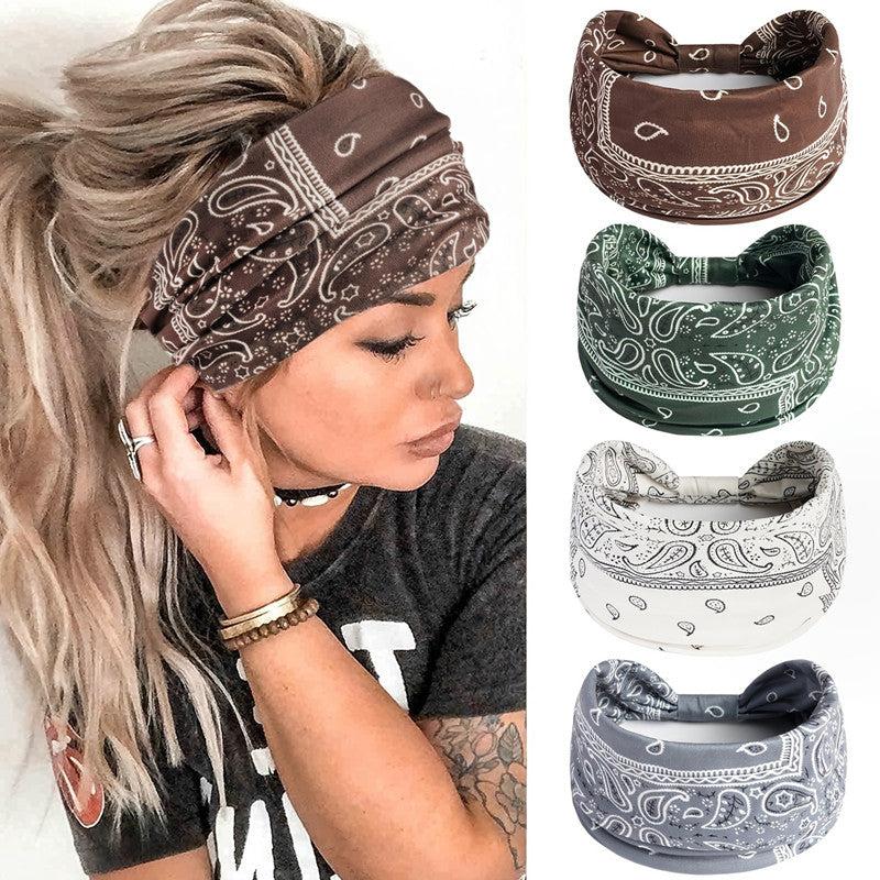 Stretch Wide Hair Bands Knot Turban Headbands for Women
