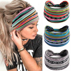 Stretch Wide Hair Bands Knot Turban Headbands for Women