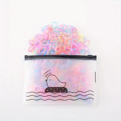 1000pcs Candy Rubber Band Elastic Hair Tie Colorful Disposable Hair Rope