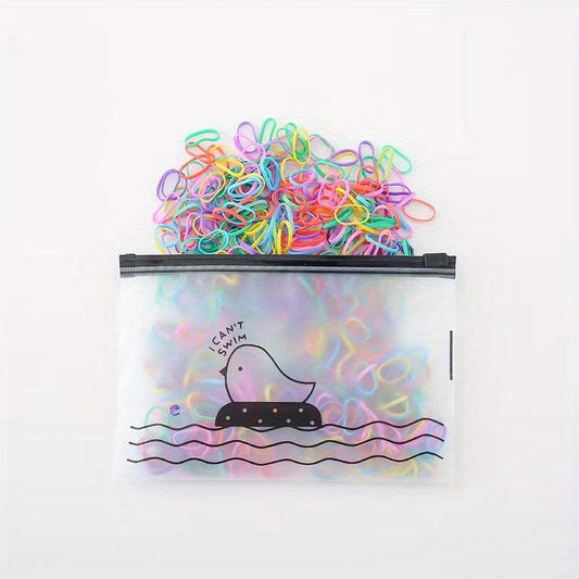 1000pcs Candy Rubber Band Elastic Hair Tie Colorful Disposable Hair Rope