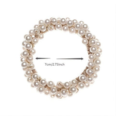 3pcs Faux Pearl Hair Ties Elastic Hair Scrunchies Bead Hair Ropes