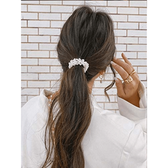 3pcs Faux Pearl Hair Ties Elastic Hair Scrunchies Bead Hair Ropes