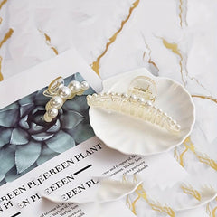 5pcs Pearl Hair Claw Clips Strong Grip Hair Jaw Clip Accessories