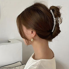 5pcs Pearl Hair Claw Clips Strong Grip Hair Jaw Clip Accessories