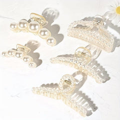 5pcs Pearl Hair Claw Clips Strong Grip Hair Jaw Clip Accessories