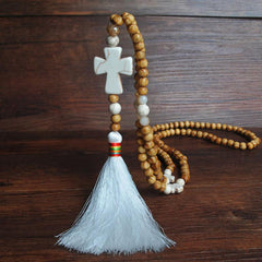 Peace Love Star Turquoise Beaded Long Necklace Women's Sweater Chain Jewelry