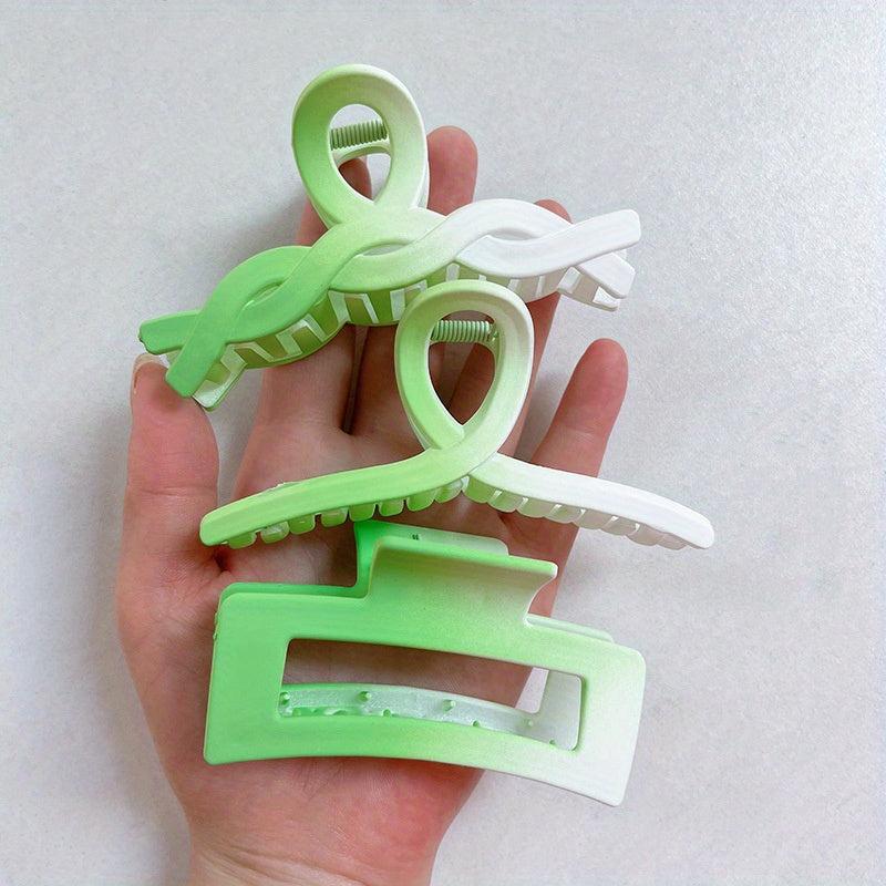 3pcs Gradient Hair Claw Clip Non Slip Strong Hold Grip Hair Jaw Clip