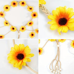 Hippie Flower Headband 70s Bohemian Style Hair Accessories