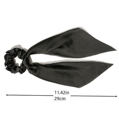 Solid Color Bow Hair Scarf Scrunchie for Women