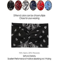 Boho Style Headband Yoga Hair Band Sports Headband Turban Paisley Pattern