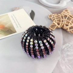 Rhinestone Hair Clip Ponytail Holder Bird Nest Shape Headwear