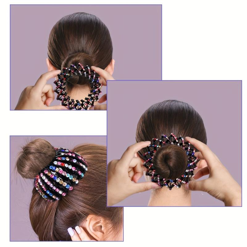 Rhinestone Hair Clip Ponytail Holder Bird Nest Shape Headwear
