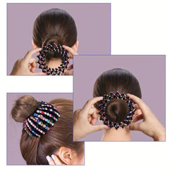 Rhinestone Hair Clip Ponytail Holder Bird Nest Shape Headwear