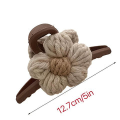 Knitted Floral Hair Clip Strong Hold Grip Hair Jaw Clip For Thick Hair