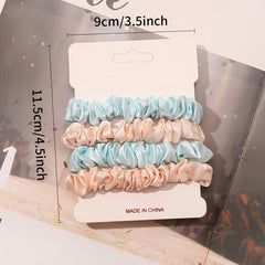 4pcs Satin Hair Scrunchie Head Band Set for Women Girls