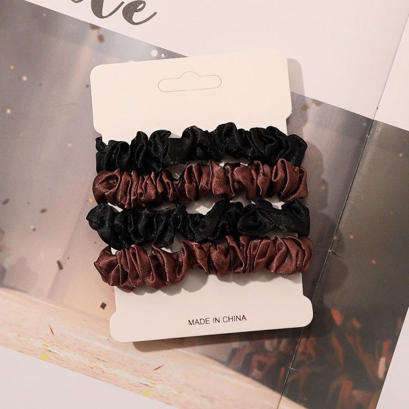 4pcs Satin Hair Scrunchie Head Band Set for Women Girls
