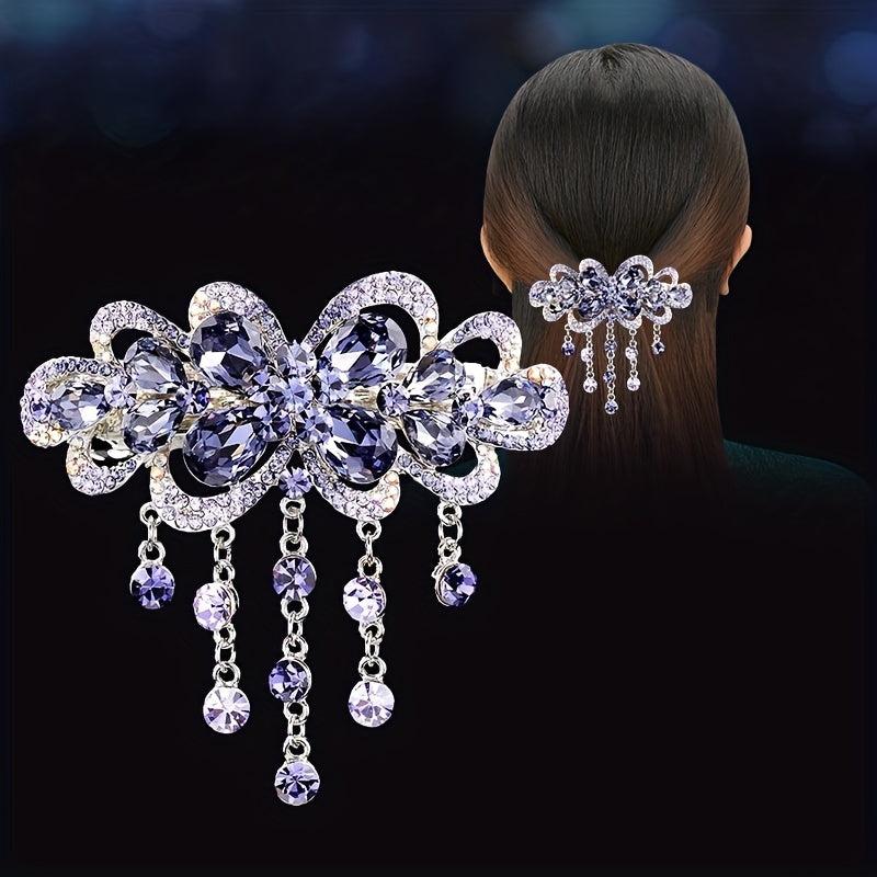 Floral Crystal Tassel Hair Clip Hair Accessories For Women