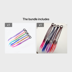 6pcs Girls Colorful Braids Hair Extensions Ponytail Accessories
