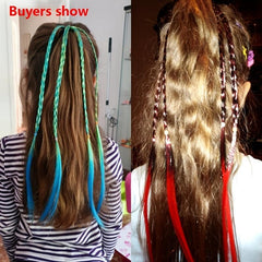 6pcs Girls Colorful Braids Hair Extensions Ponytail Accessories