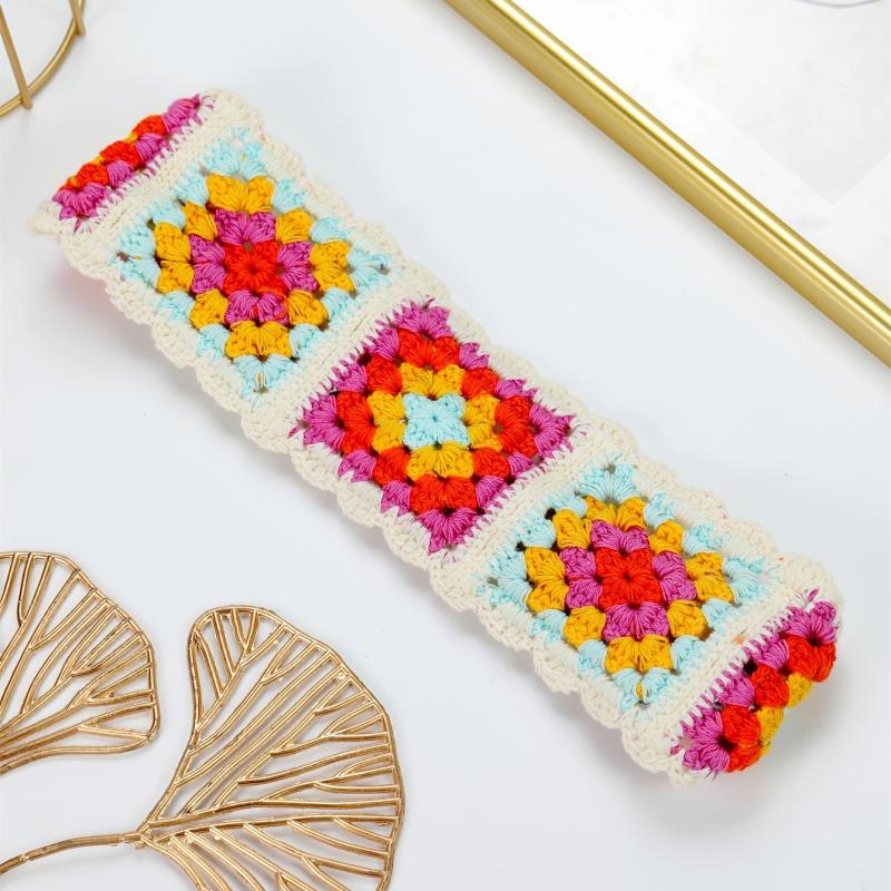 Boho Crochet Elastic Headband Vintage Hair Accessories For Women Girls