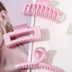 3pcs Pink Hair Claw Non Slip Clips for Thin Hair
