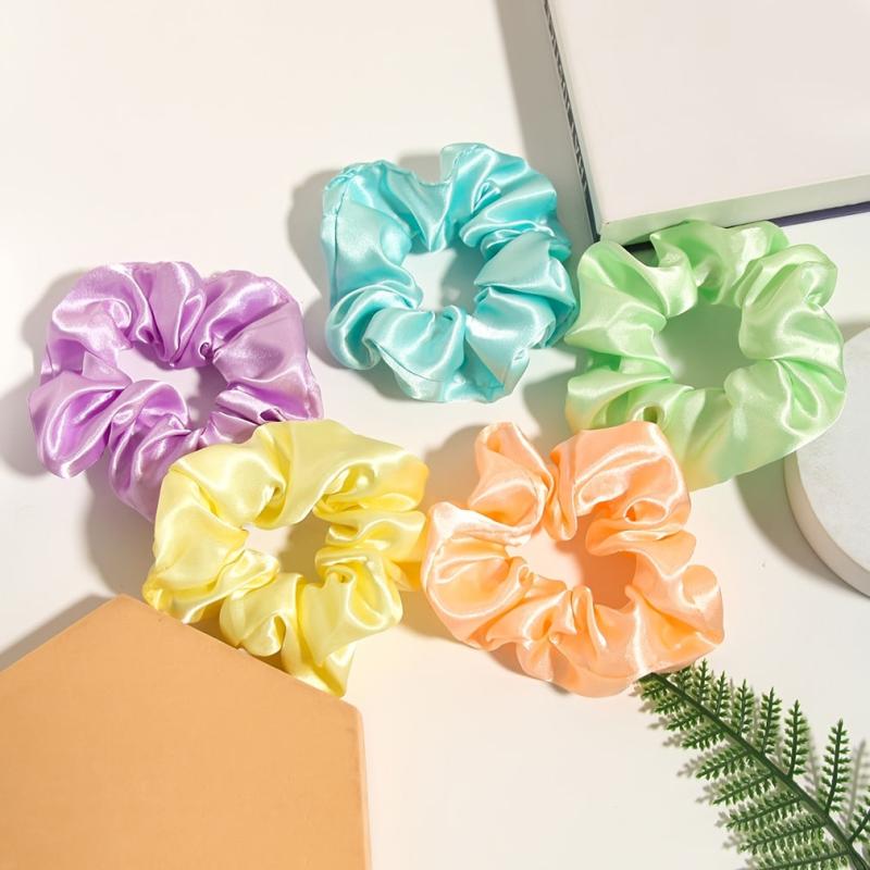 Colorful Scrunchies Hair Tie Elastics Soft Hair Bands