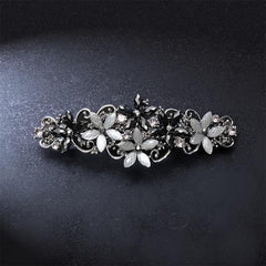 Rhinestone Flower Hair Barrettes Glitter Sparkle Fancy Clips Vintage Accessories