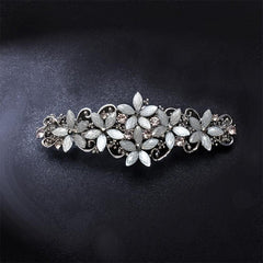 Rhinestone Flower Hair Barrettes Glitter Sparkle Fancy Clips Vintage Accessories