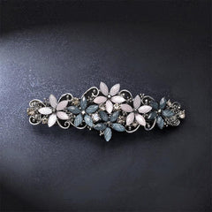 Rhinestone Flower Hair Barrettes Glitter Sparkle Fancy Clips Vintage Accessories