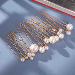 18pcs Wedding Faux Pearl Hair Pins Bridal Hair Pearls U Shaped Bobby Pins