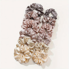 12pcs Large Satin Scrunchie Hair Tie Silk Hair Rope Hair Accessories