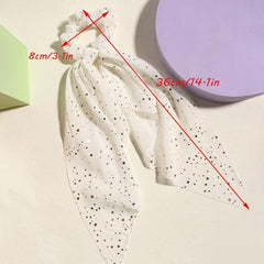 4pcs Polka Dot Hair Scarf Scrunchies Satin Silk Bowknot Hair Bands