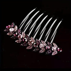 Vintage Rhinestone Crystal Headwear Flower Hair Side Comb Hairpin
