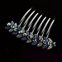 Vintage Rhinestone Crystal Headwear Flower Hair Side Comb Hairpin
