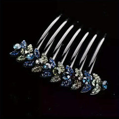 Vintage Rhinestone Crystal Headwear Flower Hair Side Comb Hairpin