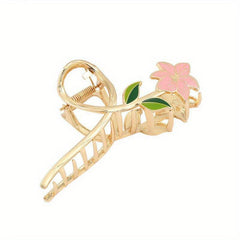 Alloy Flower Hair Claw Clip Strong Hold Grip Hair Jaw Clip Thick Hair