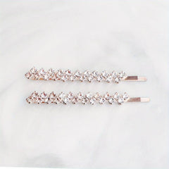2pcs Rhinestone Hair Clip Metal Hairpin Barrette Bridal Wedding Party Favor Deco