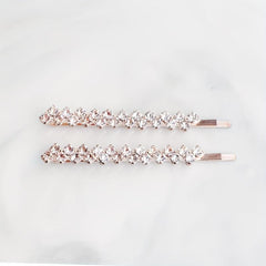 2pcs Rhinestone Hair Clip Metal Hairpin Barrette Bridal Wedding Party Favor Deco