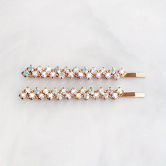 2pcs Rhinestone Hair Clip Metal Hairpin Barrette Bridal Wedding Party Favor Deco