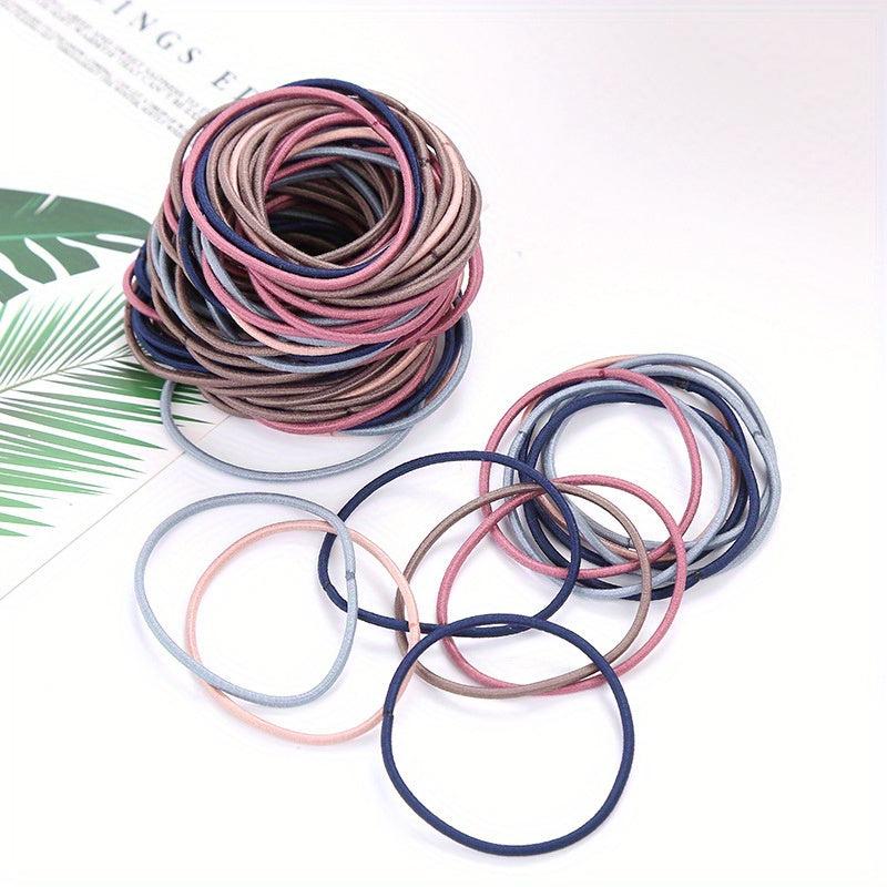 Solid Hair Tie Elastic Ponytail Holder Hair Accessories for Women Girls