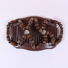Boho Wooden Beaded Double Side Hair Comb