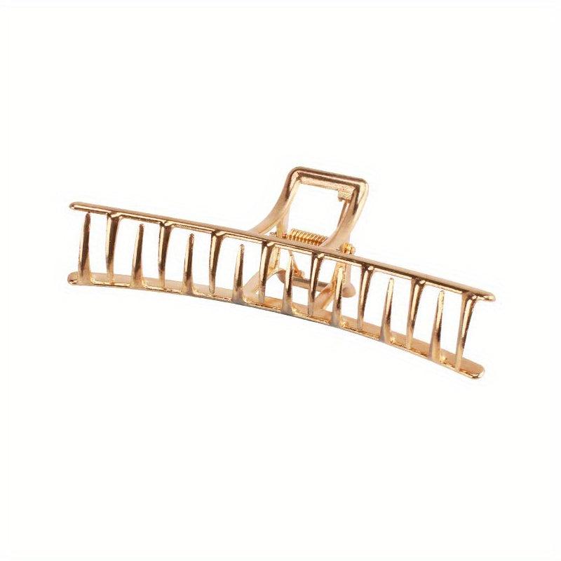 Golden Metal Hair Claw Clip Strong Hold Grip Hair Jaw Clip