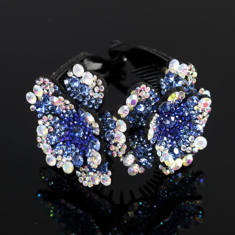 Flower Rhinestone Hair Claws for Women Hair Clip Barrettes Ponytail Holder