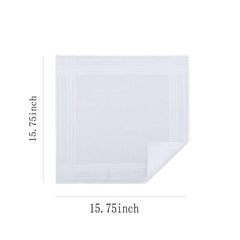 12pcs Solid Stripe Hankies Large Square Classic Handkerchief Bulk Set
