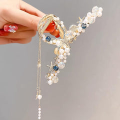 Pearl Shell Starfish Tassel Hair Grab Clip for Thick Hair