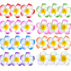 24pcs Flower Hawaii Style Hair Clips for Tropical Party Decorations